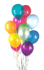 25 adet kar���k renklerde helyum gaz� u�an balonlar�