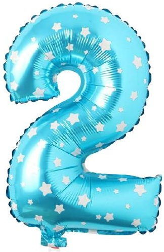 2 Rakam Balon Mavi
