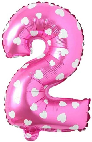 2 Rakam Balon Pembe
