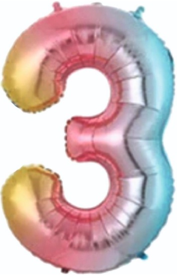 3 Rakam Balon Gökkuşağı