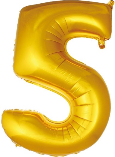 5 Rakam Balon Gold