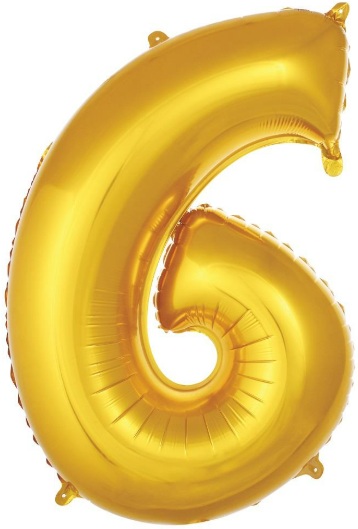 6 Rakam Balon Gold