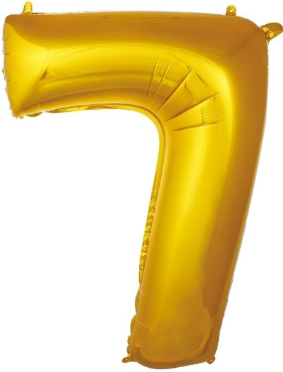 7 Rakam Balon 34 inç Gold