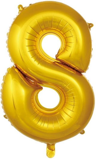 8 Rakam Balon 40 inç Gold