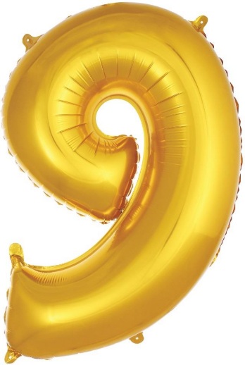 9 Rakam Balon Gold
