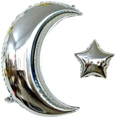 Ay Yıldız Gümüş Folyo Balon