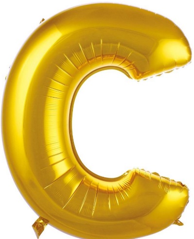 C Harf Balon Gold