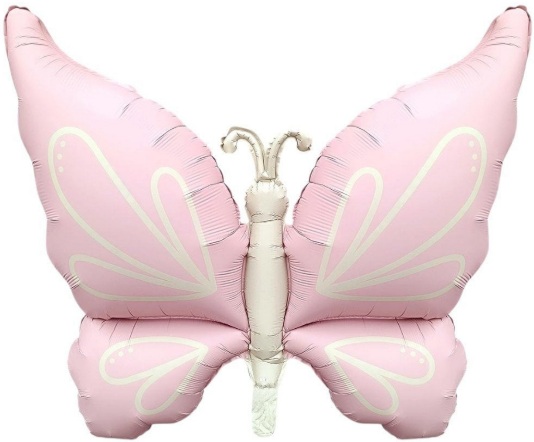 Kelebek Folyo Balon Retro Pembe