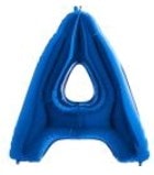 A Harfi Mavi Folyo Balon 40 Inch 100cm