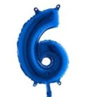 Alti Mavi Rakam Numara Balon 14 Inc Folyo Balon