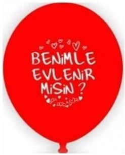 Benimle Evlenir Misin Lateks Kırmızı Balon