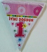 Flama 1 Yaş İyi Ki Doğdun Kız Parti Malzemesi