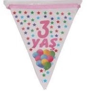 Flama 3 Yaş Kız Pembe Parti Malzemesi