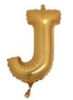 J Harfi Altın Gold Folya Balon 14 Inc 38 Cm