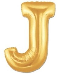 J Harfi Sarı Gold Altın Folyo Balon 40 Inch 100cm