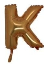 K Harfi Altın Gold Folya Balon 14 Inc 38 Cm