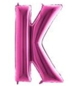 K Harfi Pembe Fuşya Folyo Balon 40 Inch 100cm