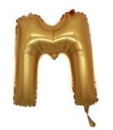 M Harfi Altın Gold Folya Balon 14 Inc 38 Cm