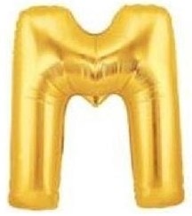 M Harfi Sarı Gold Altın Folyo Balon 40 Inch 100cm