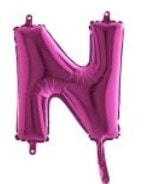 N Harfi Fuşya Ruby Folya Balon 14 Inc 38 Cm