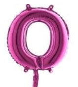 O Harfi Fuşya Ruby Folya Balon 14 Inc 38 Cm