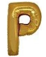 P Harfi Altın Gold Folya Balon 14 Inc 38 Cm