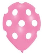 Pembe Zemine Beyaz Puantiye Balon