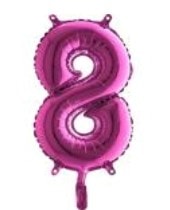 Sekiz Fuşya Ruby Rakam Numara Balon 14 Inc Folyo Balon