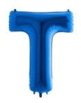 T Harfi Mavi Folyo Balon 40 Inch 100cm