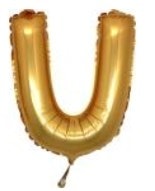 U Harfi Altın Gold Folya Balon 14 Inc 38 Cm
