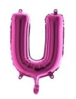 U Harfi Fuşya Ruby Folya Balon 14 Inc 38 Cm