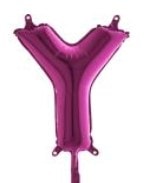Y Harfi Fuşya Ruby Folya Balon 14 Inc 38 Cm