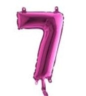 Yedi Fuşya Ruby Rakam Numara Balon 14 Inc Folyo Balon