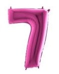 Yedi Rakam Pembe Fuşya Folyo Balon 40 Inch 100cm